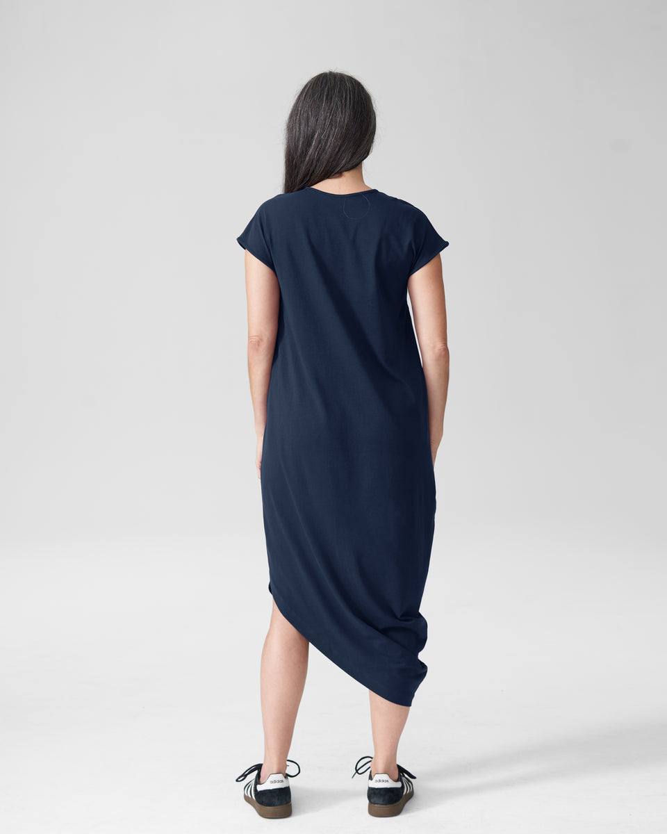 Geneva V-Neck Dress Mom - Navy Zoom image 3