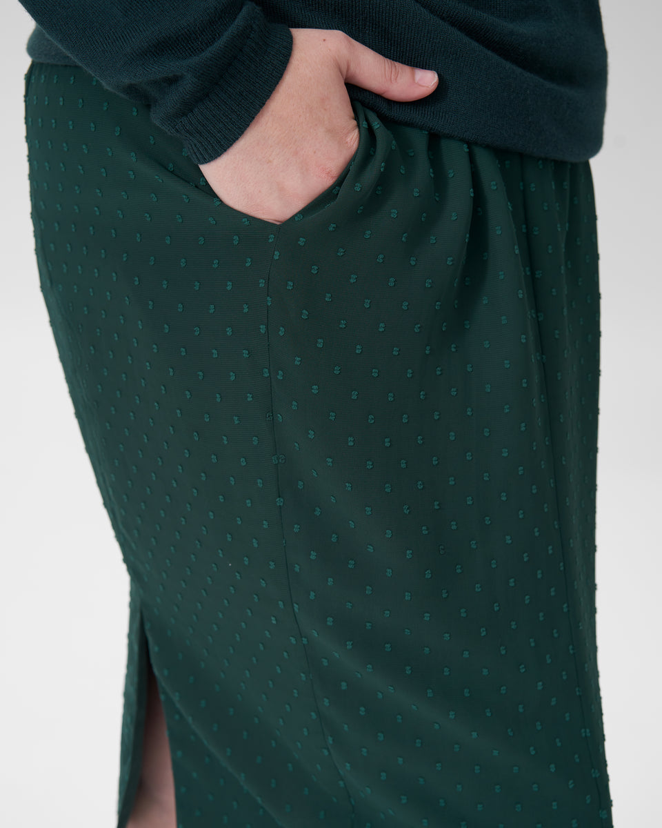 Blair Swiss Dot Chiffon Skirt - Forest Green Zoom image 2