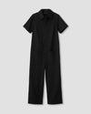 Kate Stretch Cotton Twill Jumpsuit - Black thumbnail 1