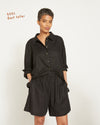 Dawn Linen Hi Low Tunic - Black thumbnail 7