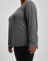 Mia Long Sleeve Movement Tee - Heather Charcoal thumbnail 2