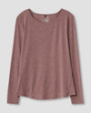 Mia Long Sleeve Movement Tee - Heather Merlot thumbnail 1