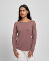 Mia Long Sleeve Movement Tee - Heather Merlot thumbnail 0