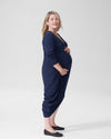 Iconic Long Sleeve V-Neck Geneva Dress Mom - Navy thumbnail 1