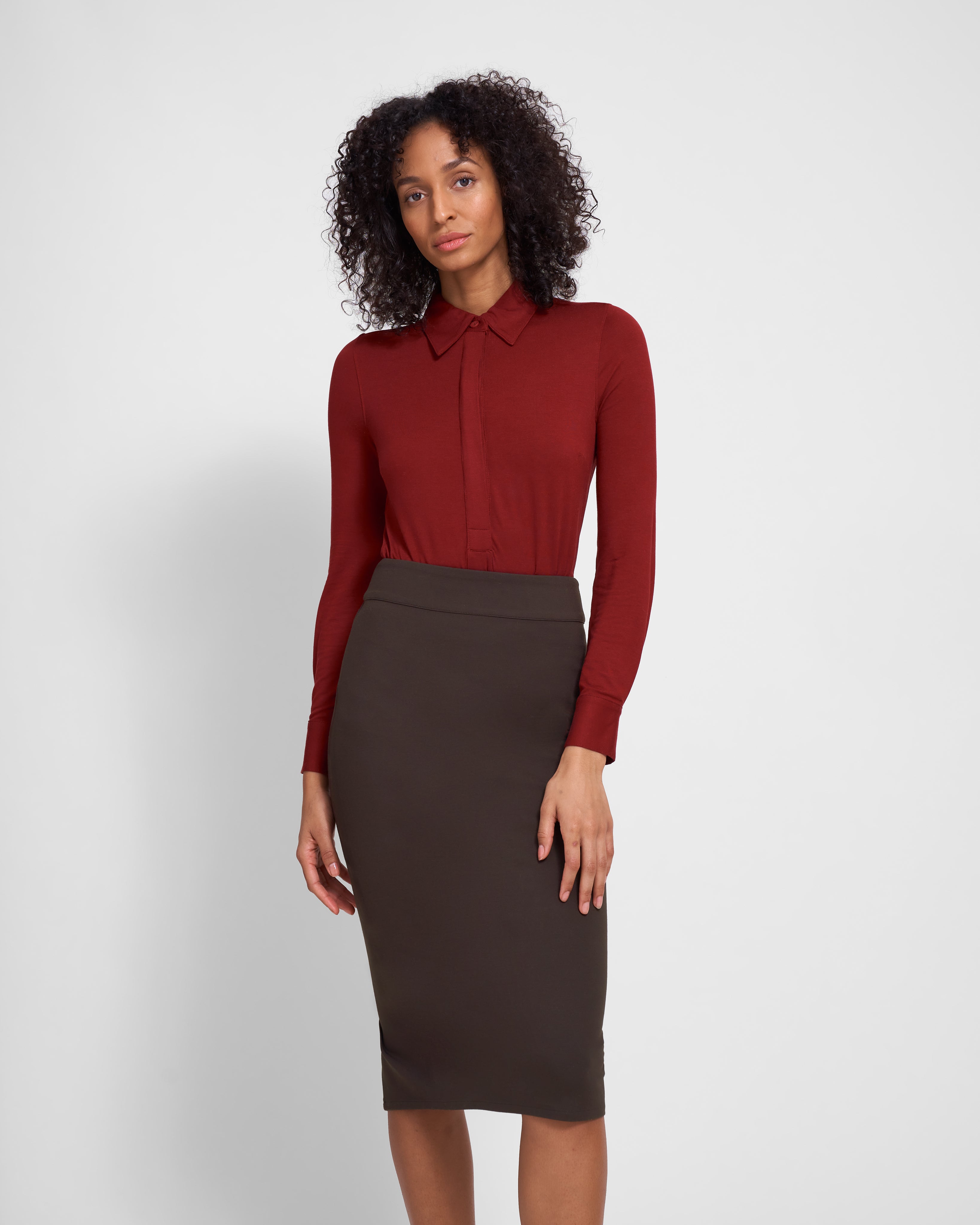 Erin Ponte Pencil Skirt - Mole