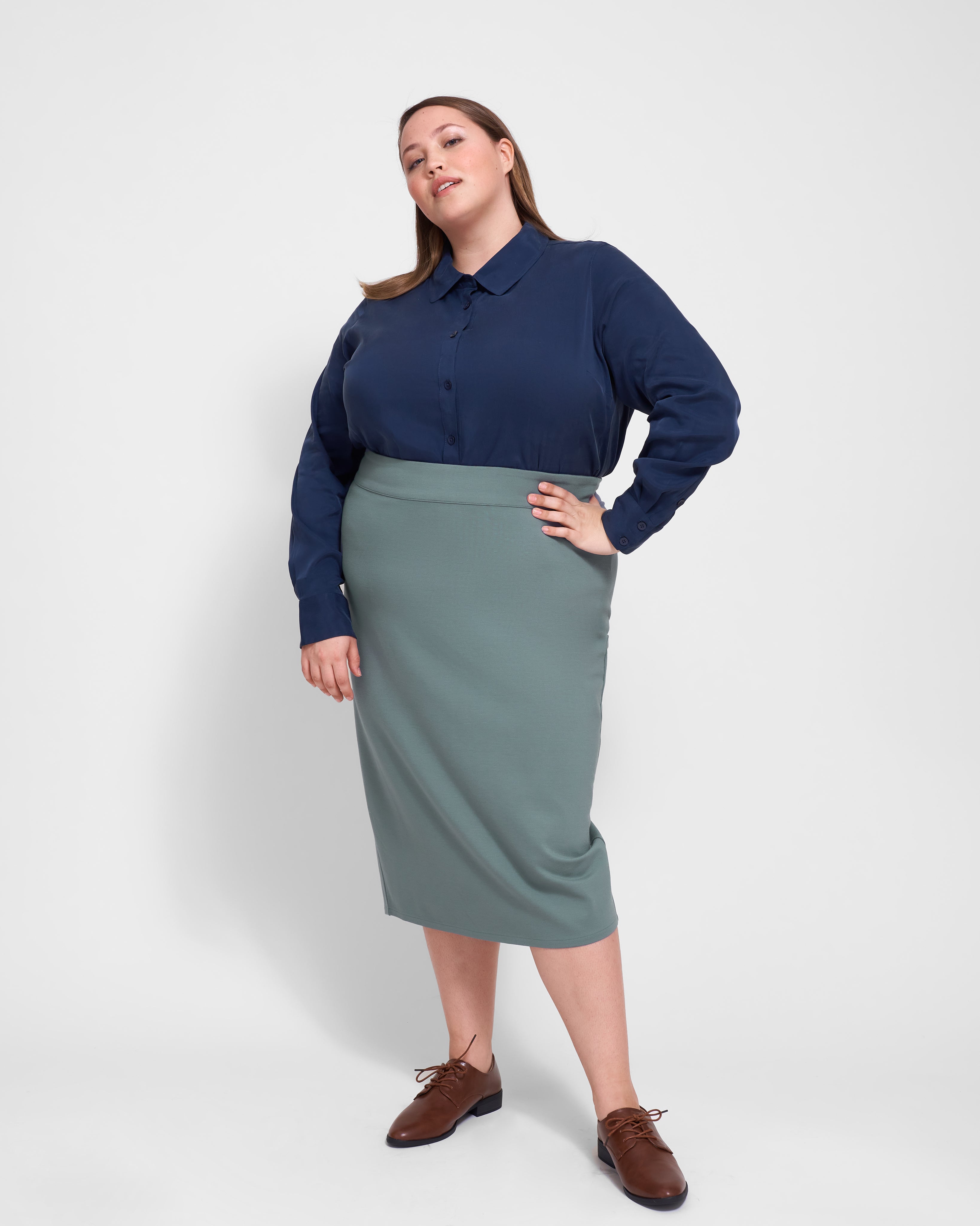 Erin Ponte Pencil Skirt - Storm