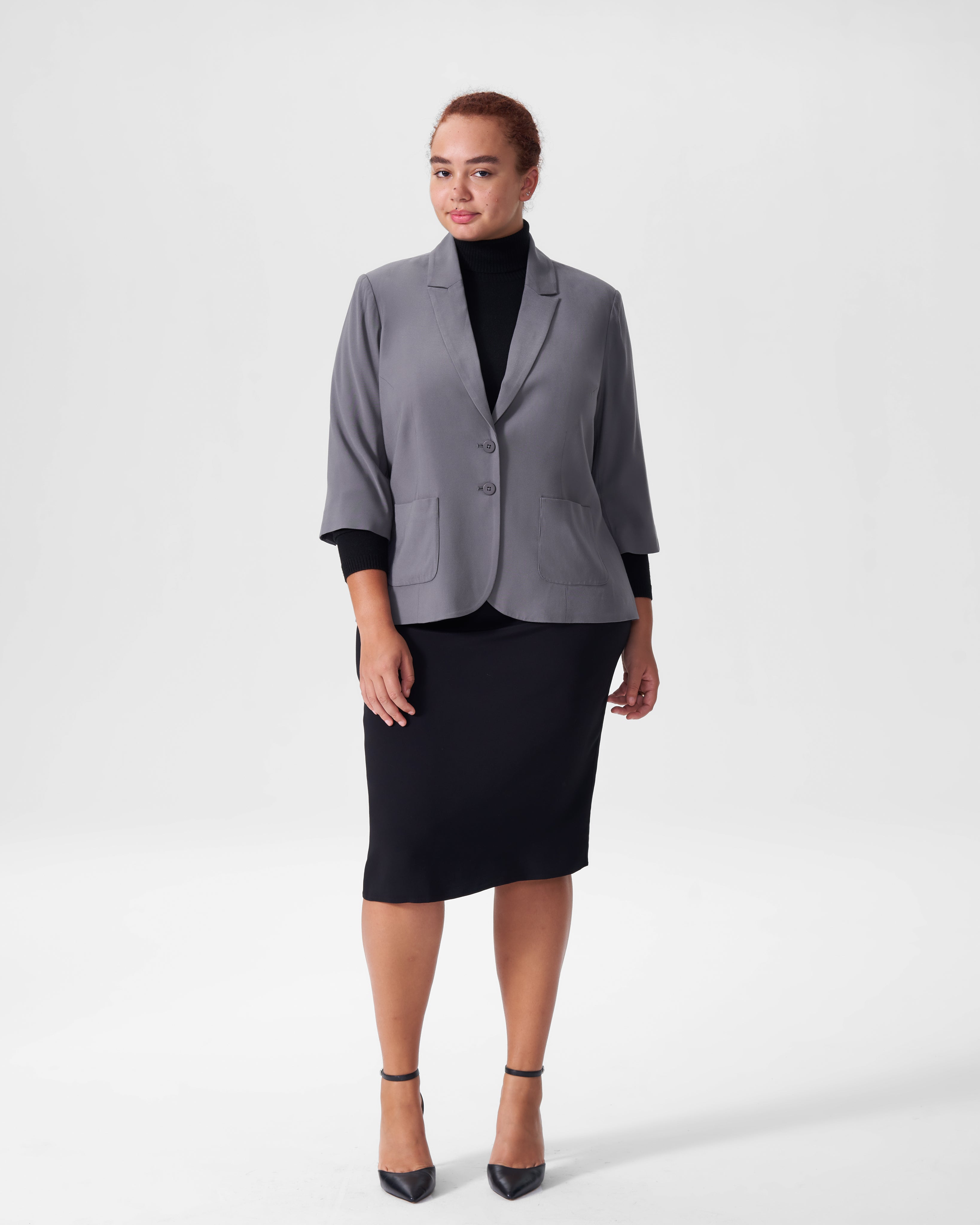 Meg Short Blazer - Slate