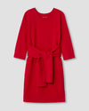 Classic Light Terry Tie Sweatshirt Dress - Red thumbnail 2