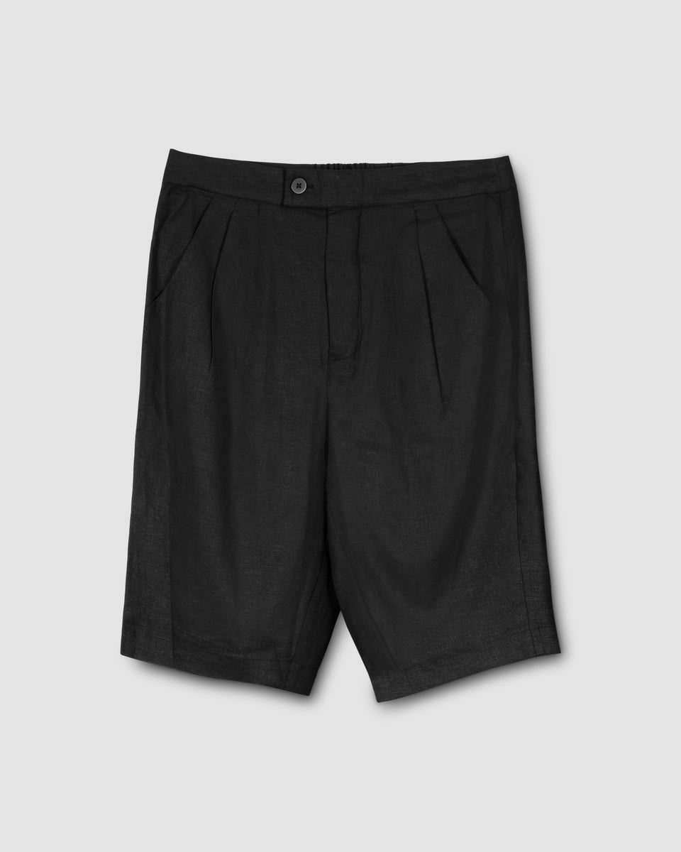 Paloma Linen Shorts - Black Zoom image 1