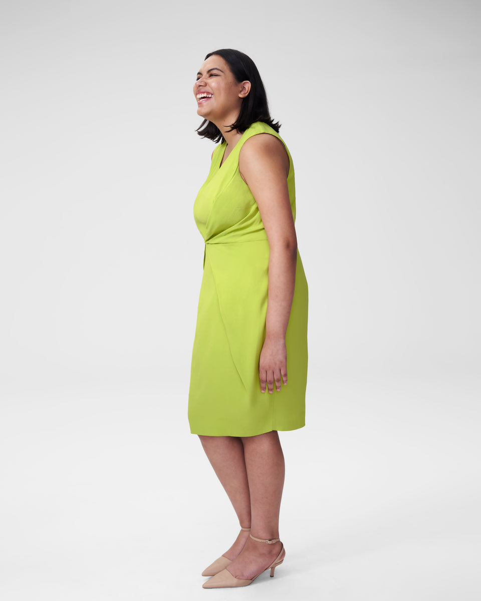 Raven V-Neck Dress - Lime Zoom image 1