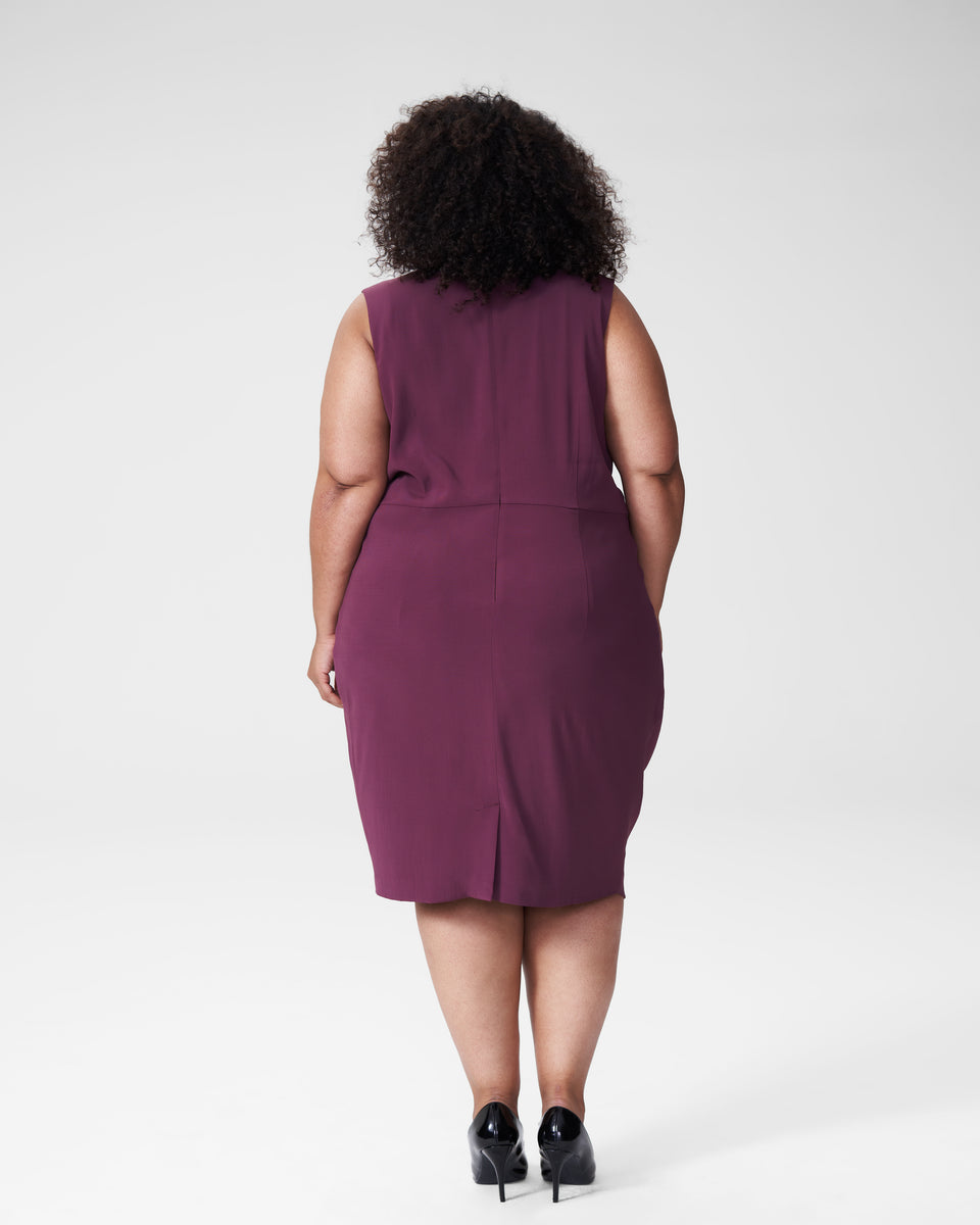 Raven V-Neck Dress - Eggplant Zoom image 2