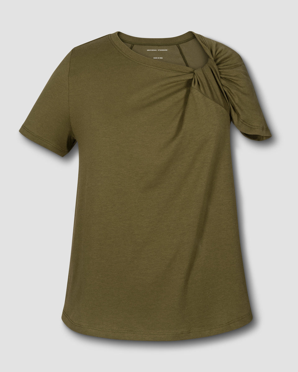 Rosa Twist Tee - Olive Zoom image 1