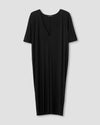 Teresa Liquid Jersey V-Neck Dress - Black thumbnail 1