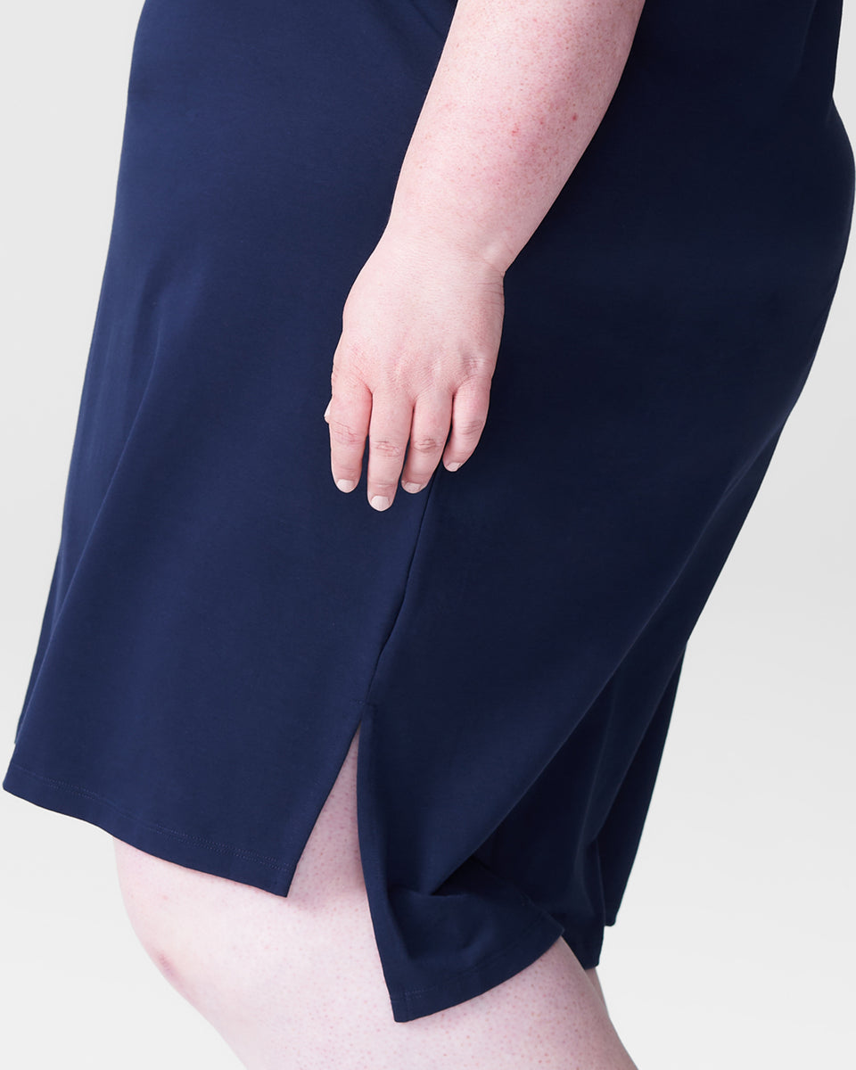 Tesino Washed Jersey Dress - Navy Zoom image 1