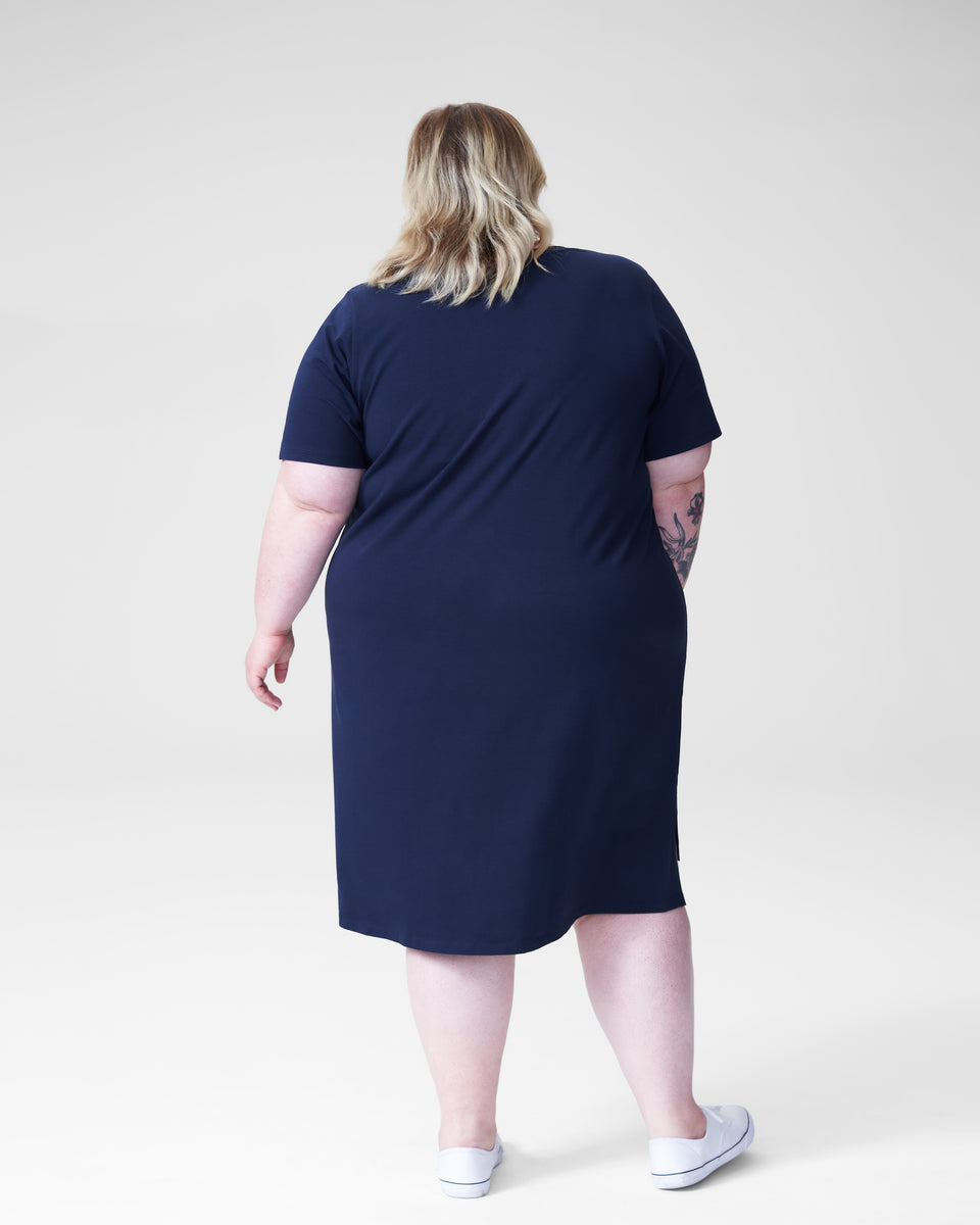 Tesino Washed Jersey Dress - Navy Zoom image 3