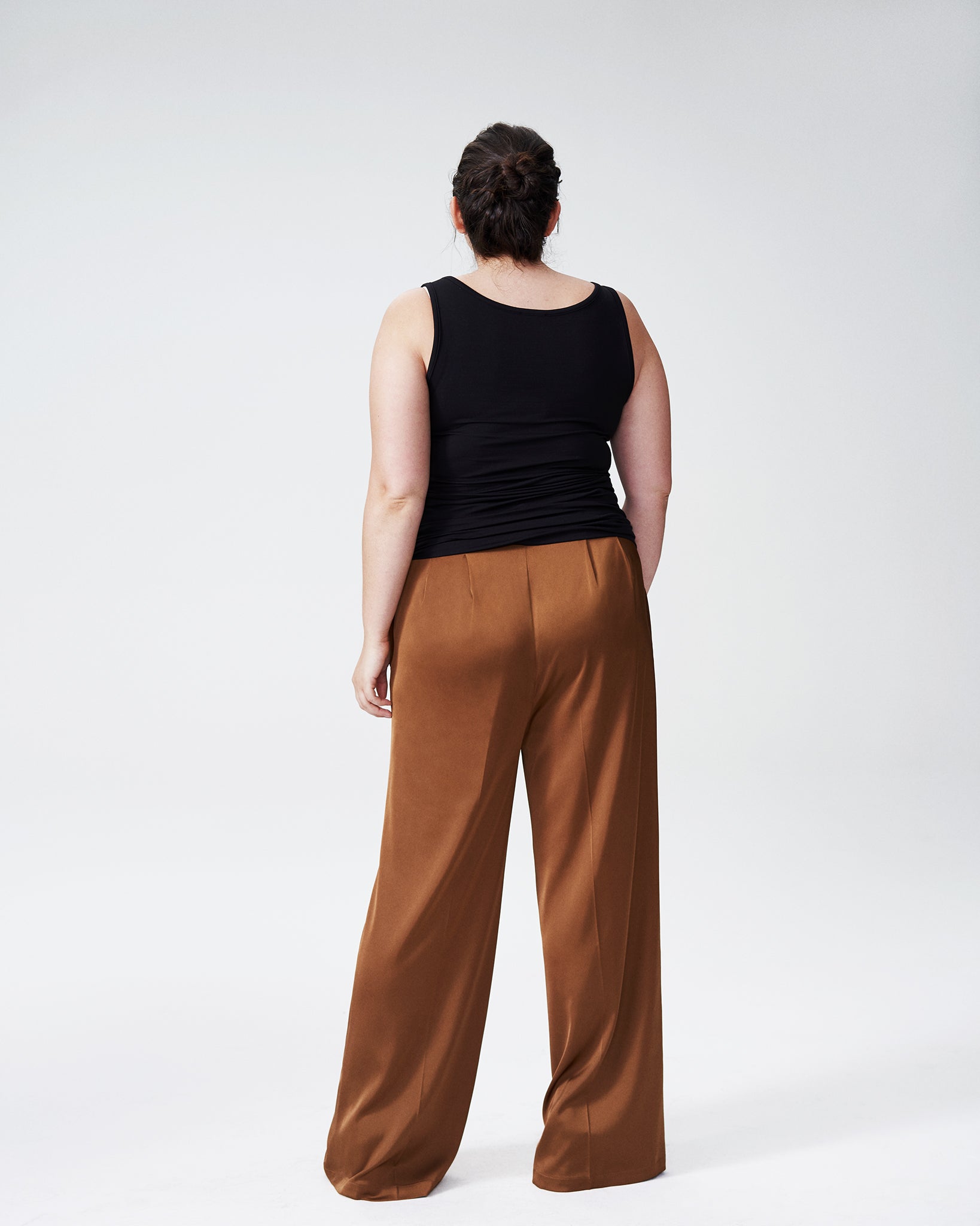 Tresa Wide Leg Tie Pants - Caramel