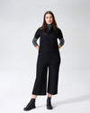 Kate Stretch Cotton Twill Jumpsuit - Black thumbnail 5