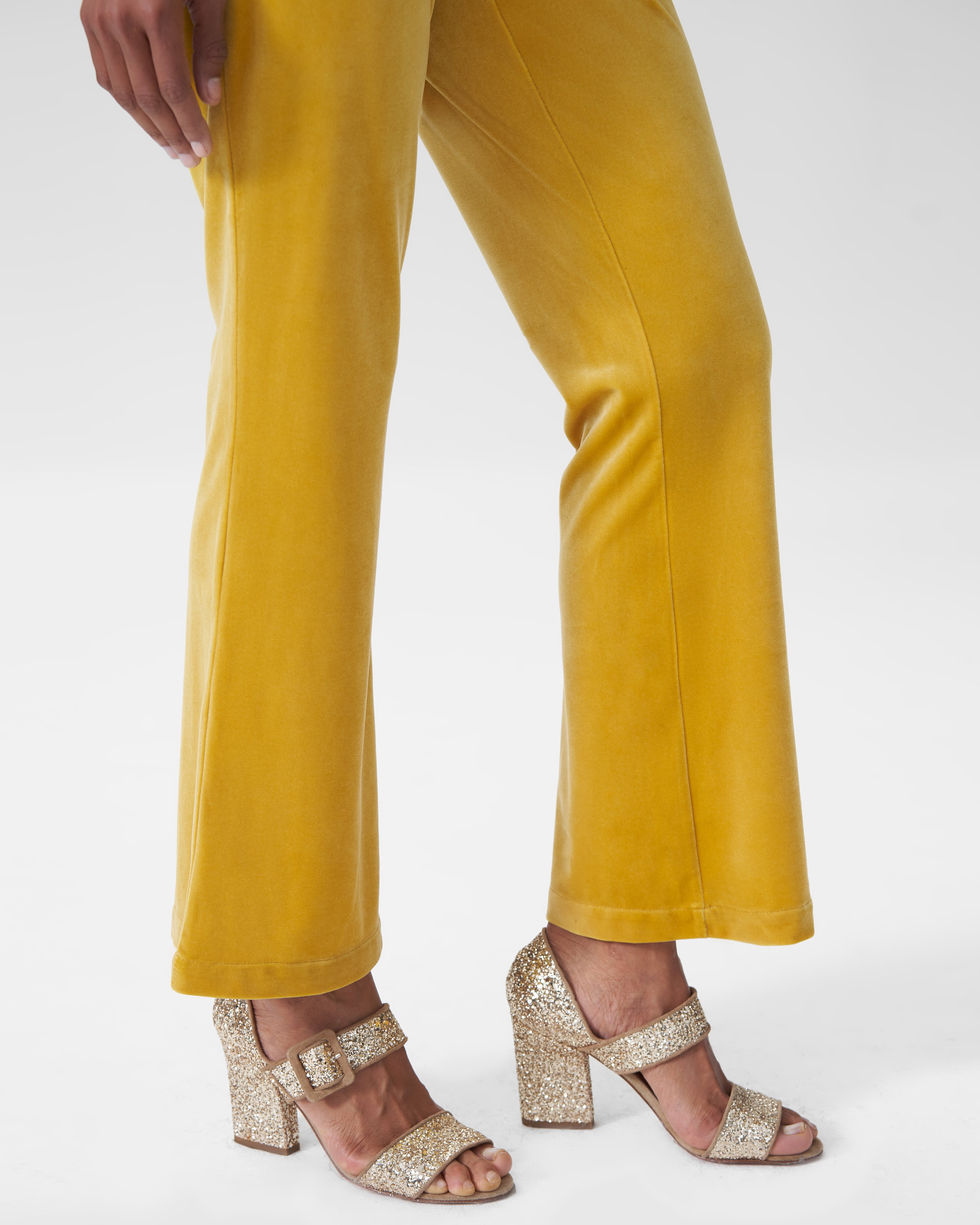 Farrah Velvet Pants - Gold