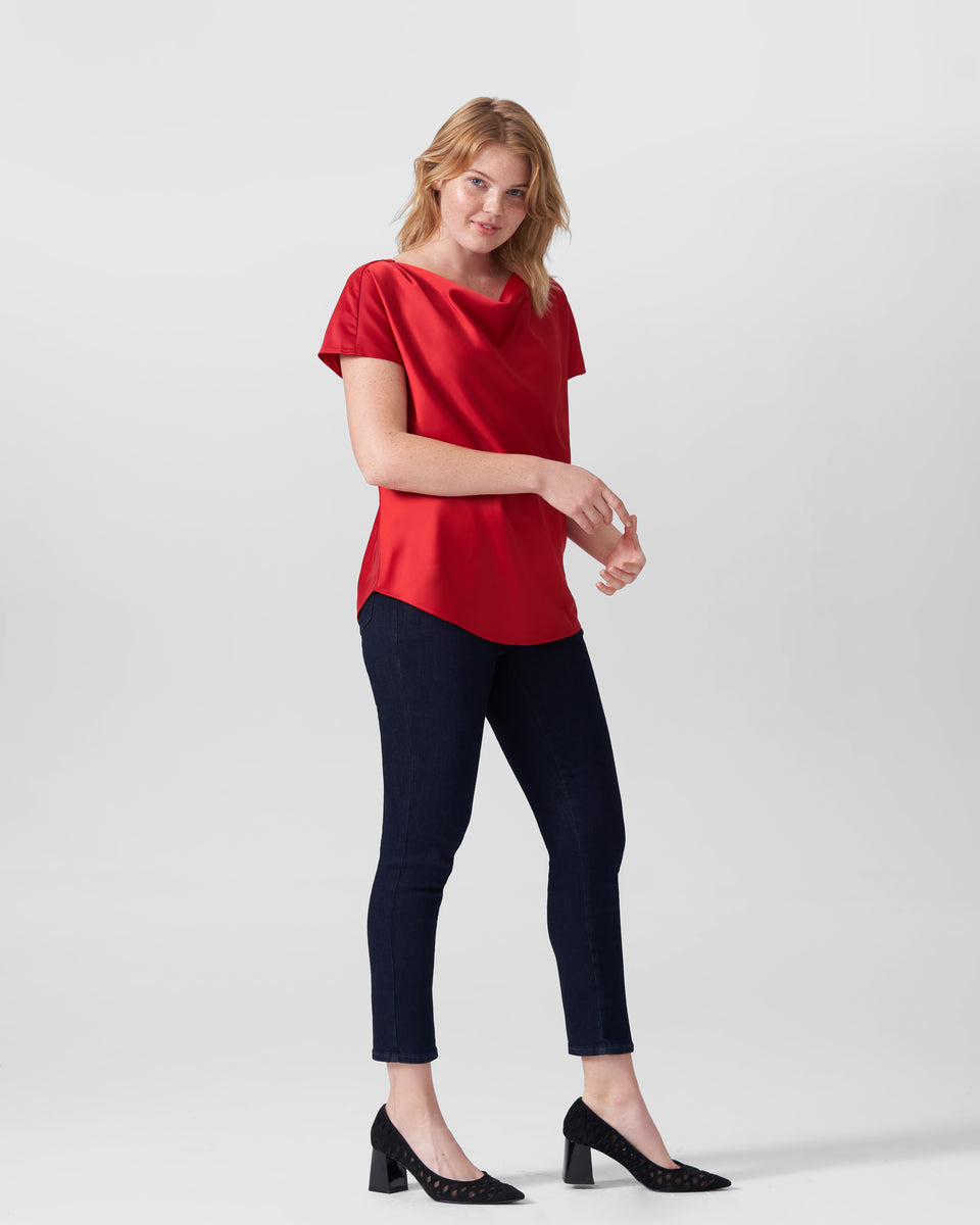 Viva Boatneck Top - Red Zoom image 3