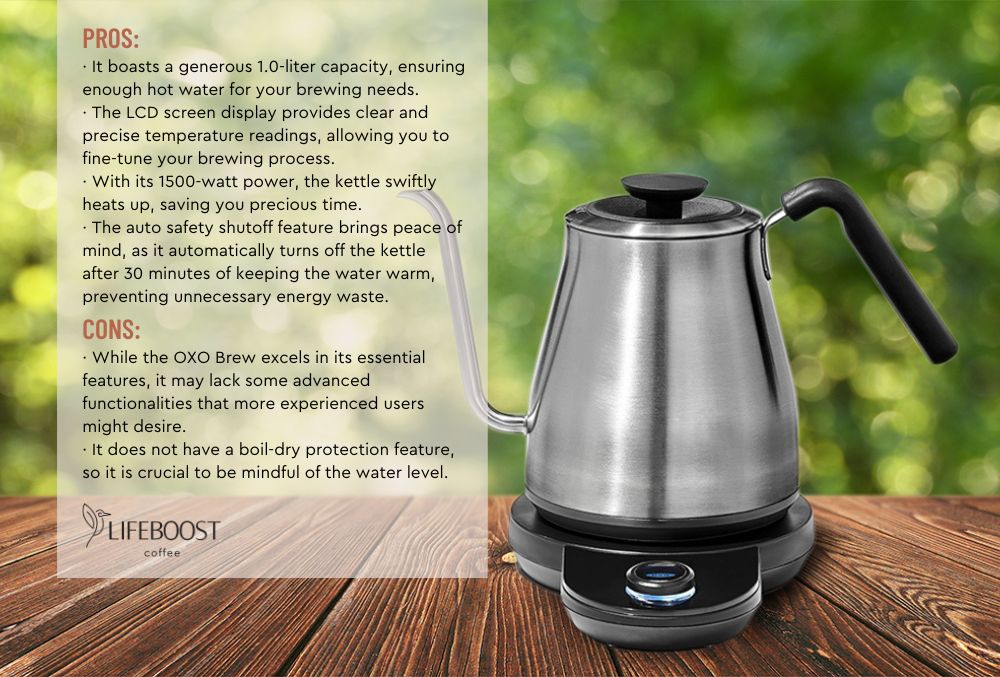 Electric 1.2 Liter Gooseneck Kettle with 1.2 liter capacity.