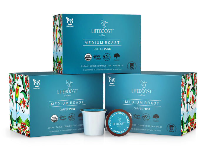 3x Medium Roast Coffee Pods - SP - Lifeboost Coffee product image