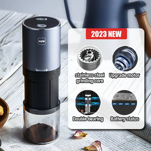 Mini Electric Coffee Bean Grinder Scalable Small Coffee Mill Grinder Stainless Steel Grinding Core USB Charge Coffee Grinder - cofeeproductsmd