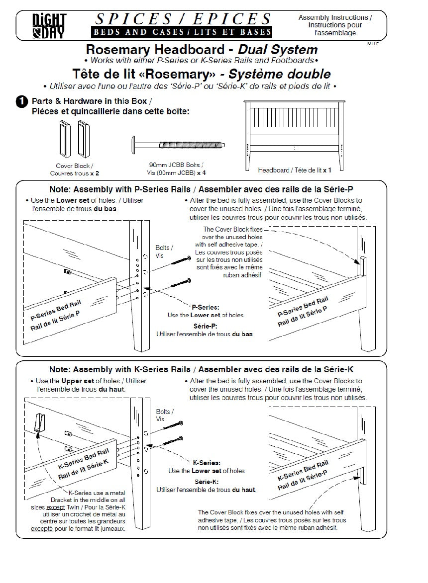 Rosemary High Platform Bed Assembly Instructions