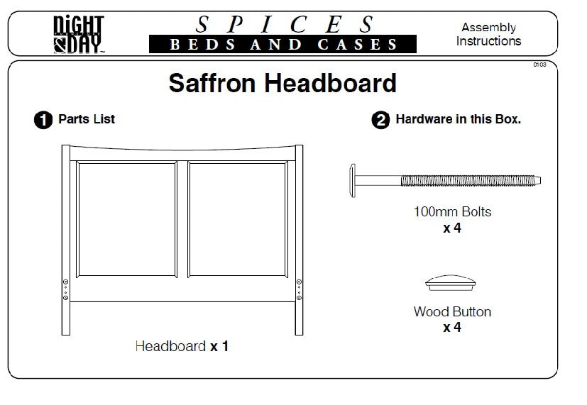 Saffron Platform Bed Assembly Instructions