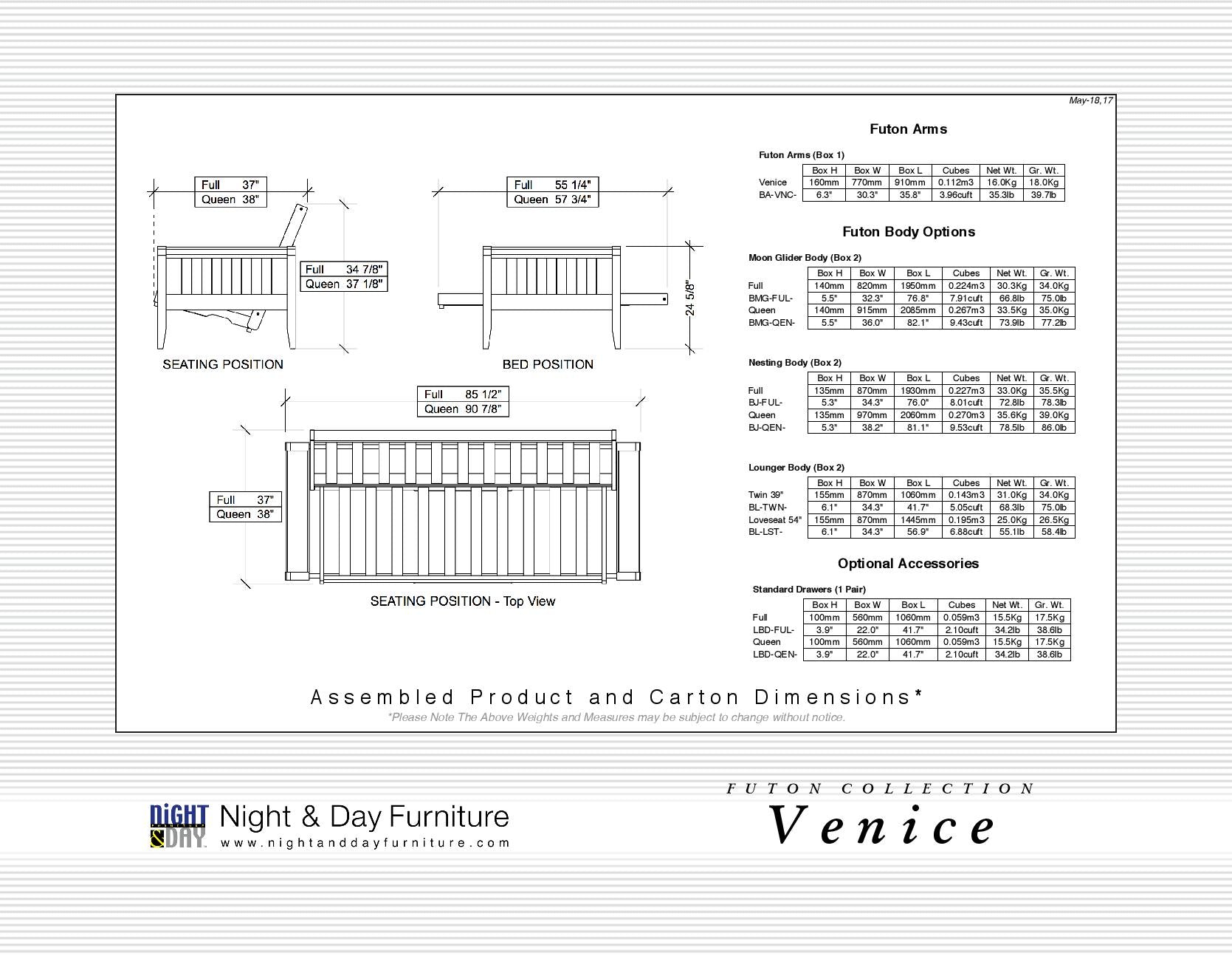 Venice Dimensions