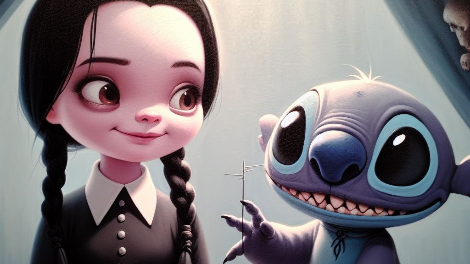 mercredi addams et stitch