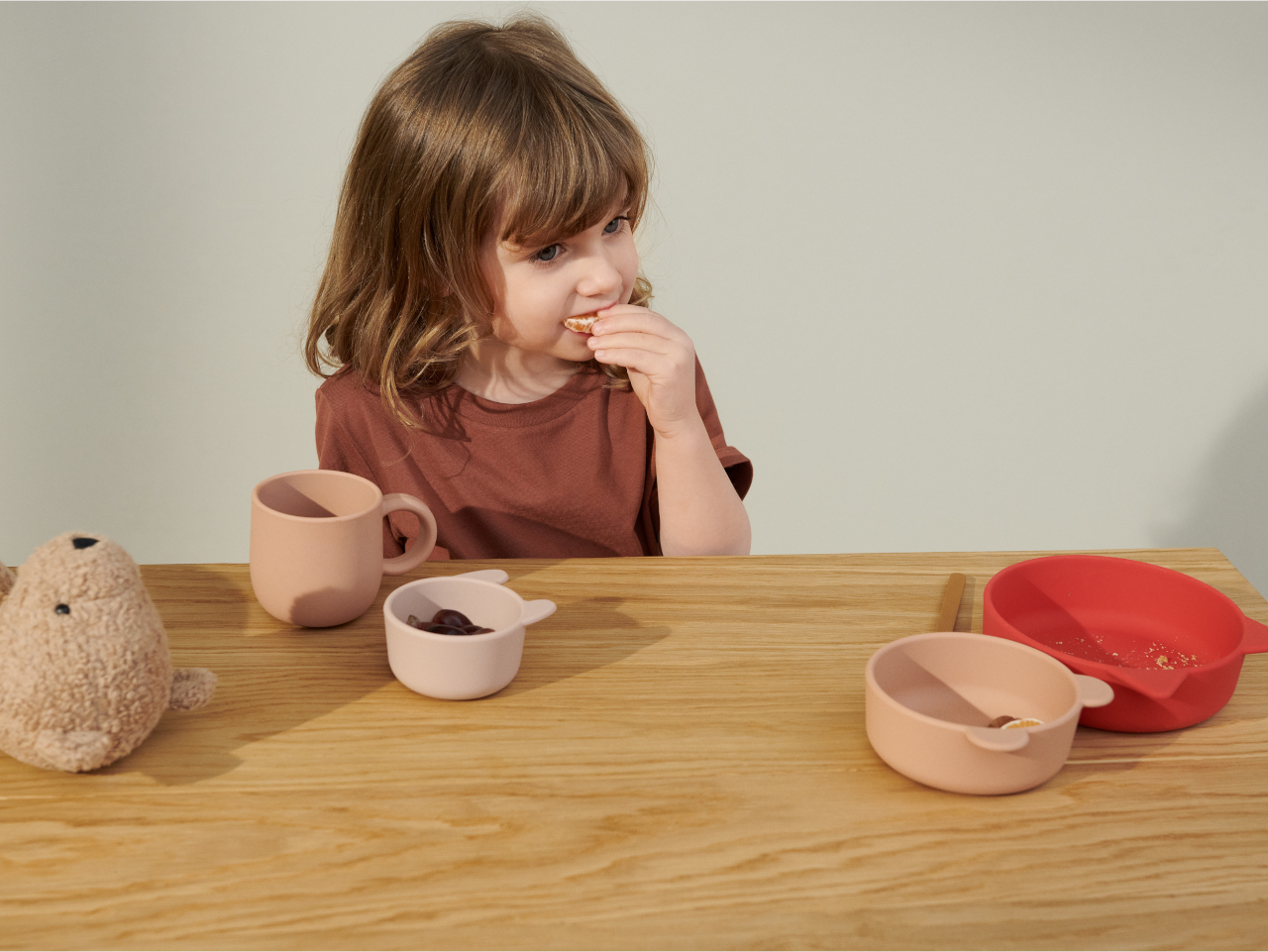 Liewood Eddie Silicone Bowls 3 Pack - Apple Red Rose Multi Mix