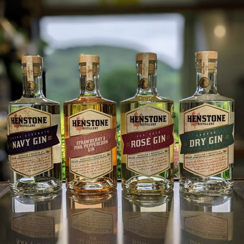 An image of four different henstone branded selected alcohol bottles