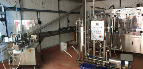 Photo of the brewery bottling line