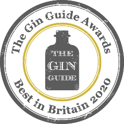 An award winning badge for best in britain 2020 from the gin guide awards