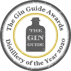 An award winning badge for distillery of the year 2020 from the gin guide awards