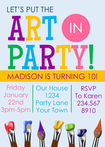 Art Party Party Printables - EDITABLE – Queen of Theme Party Games