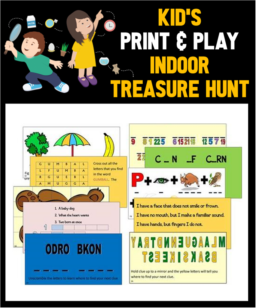 indoor riddlespuzzles clues treasure hunt queen of theme party games