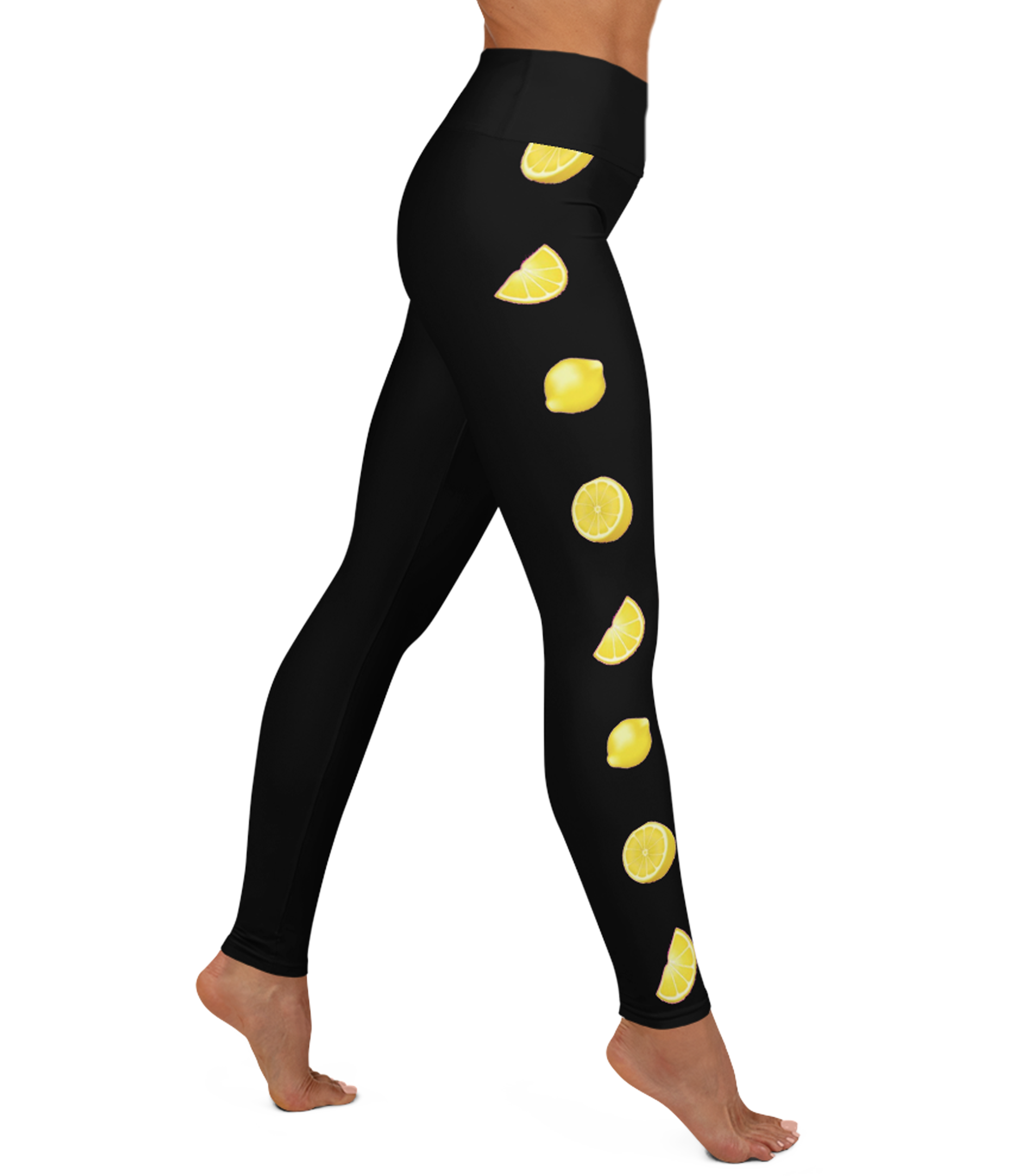 leggings with lemons on them