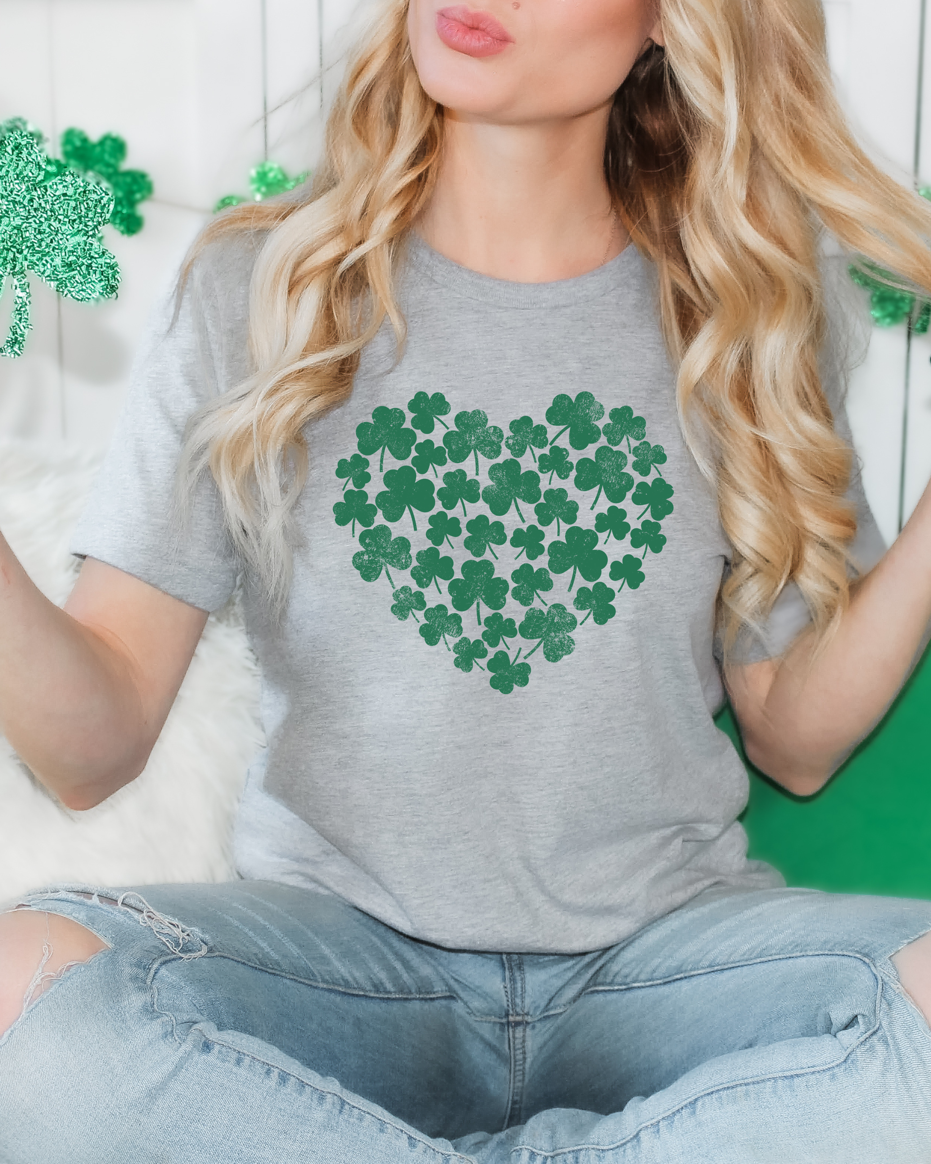 SHAMROCK HEART TEE (BELLA CANVAS)
