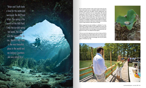 Underwater wedding photo by Outex photographer John Starrett makes cover of Living Magazine 4