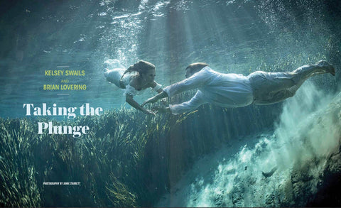 Underwater wedding photo by Outex photographer John Starrett makes cover of Living Magazine 4