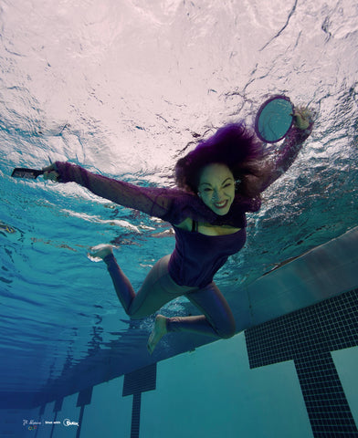Underwater photo for Story: Hair & Makeup Artists Heidi Sheaks find addiction recovery thru swimming  1
