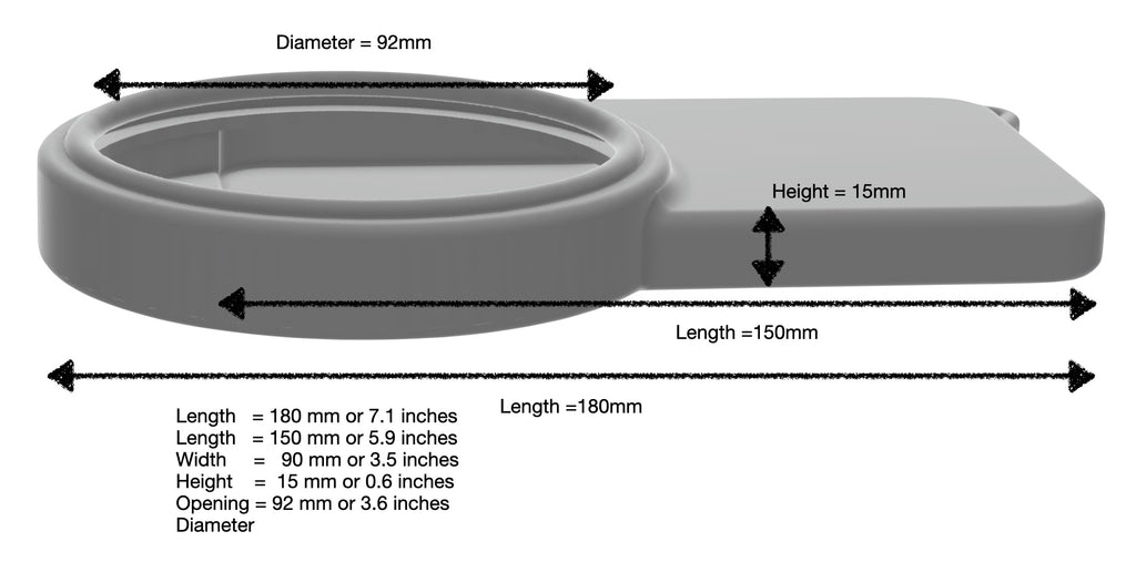 Dimensions de la coque de téléphone étanche Outex 1