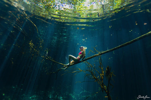 Photo de caméra sous-marine par Sarah Lee à Tulum Mexique utilisant un boîtier étanche Outex