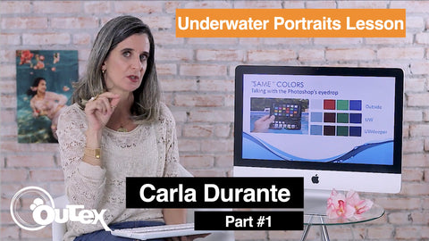 Aula de retrato subaquático de Carla Durante para Outex