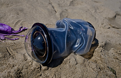 Outex waterproof system with dome and nd filter in use at the beach