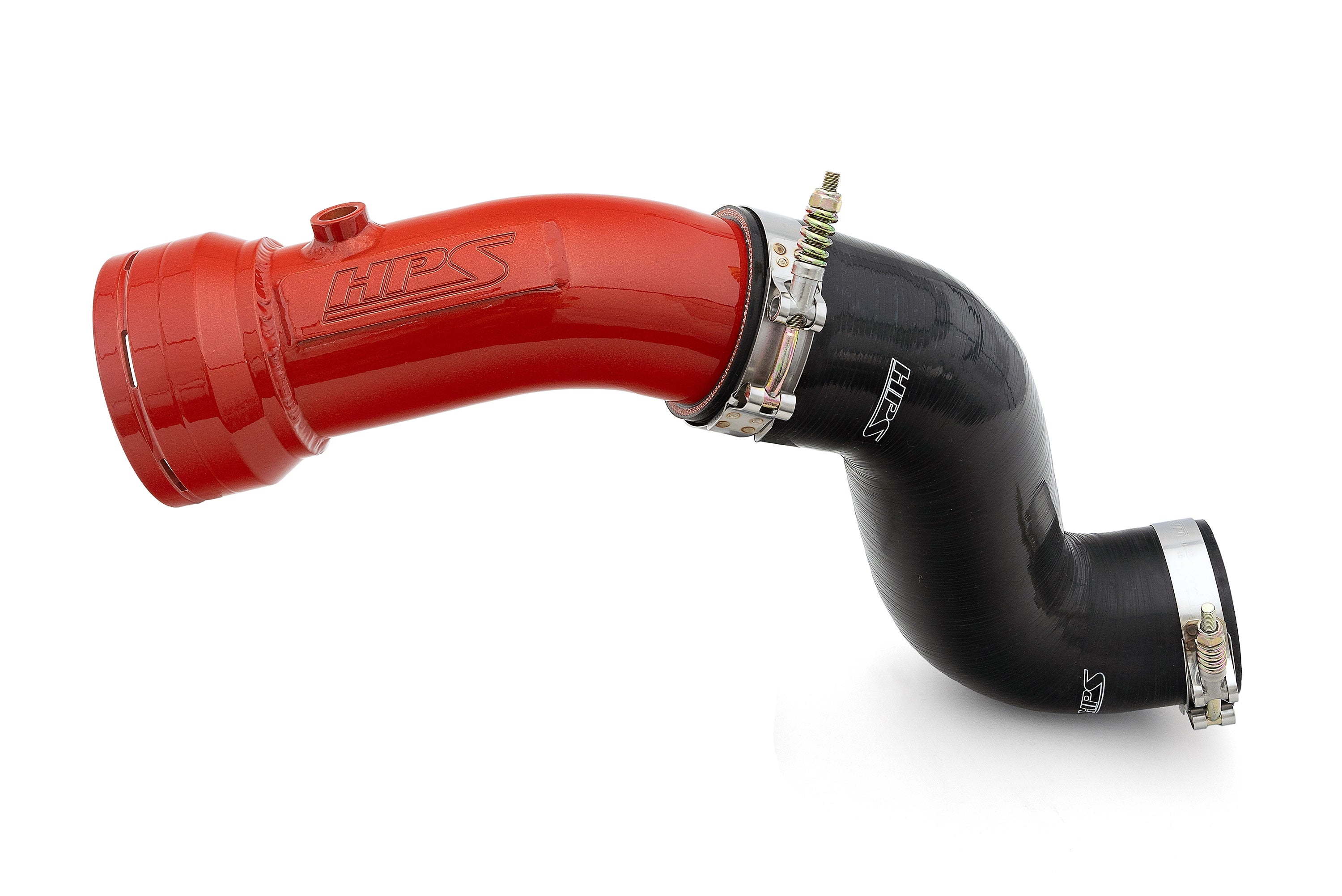 HPS Cold Side Charge Pipe with CAC Hose Intercooler Boot, Red, 17-154R