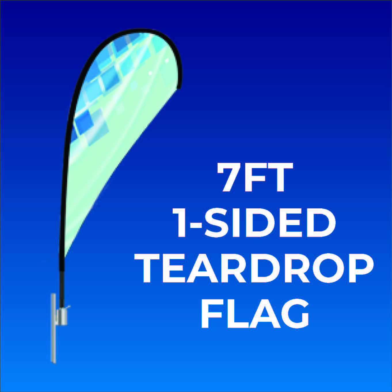 7ft. Single-Sided Teardrop Flag Package