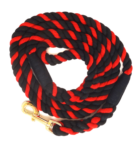 Ravenox-cuerda-de-algodón-hecha-a-mano-mascota-correa-para-perro-caballo-plomo-negro-rojo-bobina