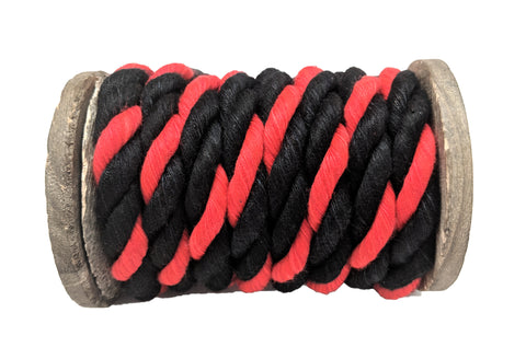 Ravenox-Cuerda-Cordón-Torcido-Algodón-Cuerda-Negro-Rojo-Delgado-Rojo-Línea-1-2-pulgadas-H